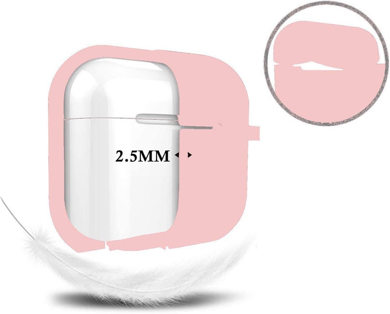 Cypher.V Protective Case Cover for Airpods Pro Charging Case with Ear Tips 1 Pair Kit, Air Pods Silicone Case with Soft Cute Ball Pom Pom Keychain Kit Together with Ear Buds Tips 2&1 (X, Light Pink) - Image 4